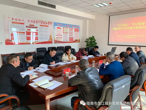 市龍江集團黨支部召開“不忘初心、牢記使命”專題組織生活會和民主評議黨員會議