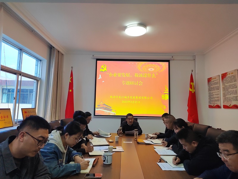 【“三抓三促”行動(dòng)進(jìn)行時(shí)】市龍江城鄉(xiāng)集團(tuán)開(kāi)展“隴南要發(fā)展，我該謀什么”——圍繞“加快集團(tuán)公司高質(zhì)量發(fā)展，我該謀什么”專題研討
